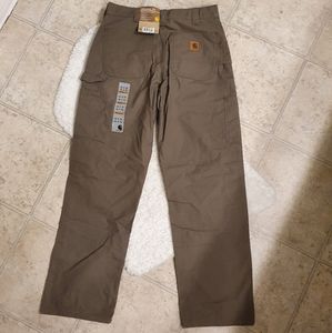 NEW WITH TAGS CARHARTT Canvas Work Dungaree pants. Brownish color. Size 32x32